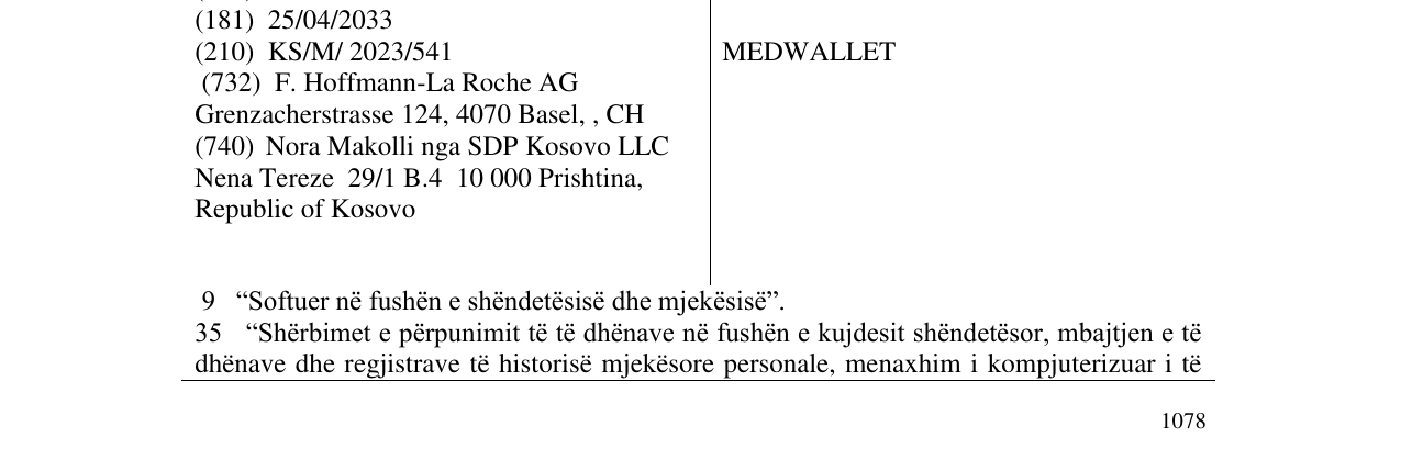 Zëri i markës MEDWALLET në buletin