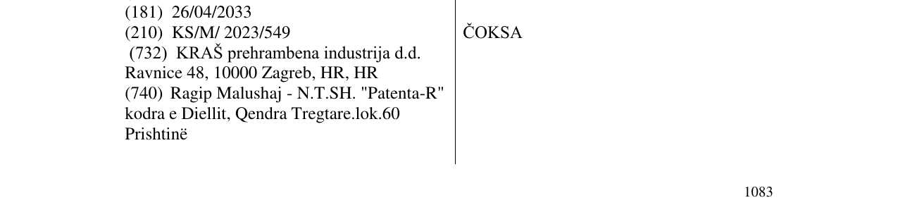 Zëri i markës ČOKSA në buletin