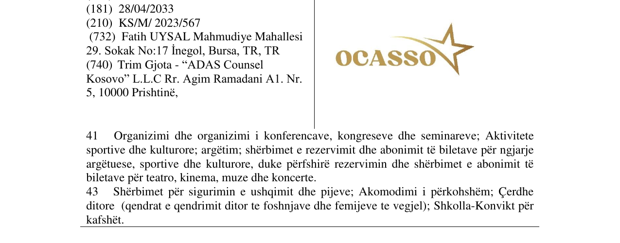 Zëri i markës OCASSO në buletin