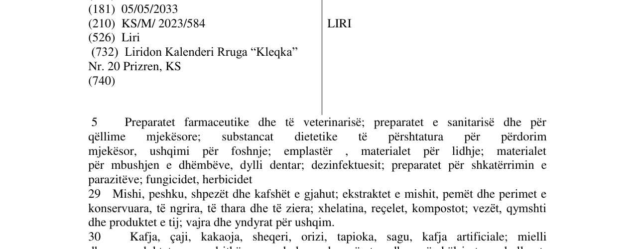 Zëri i markës LIRI në buletin