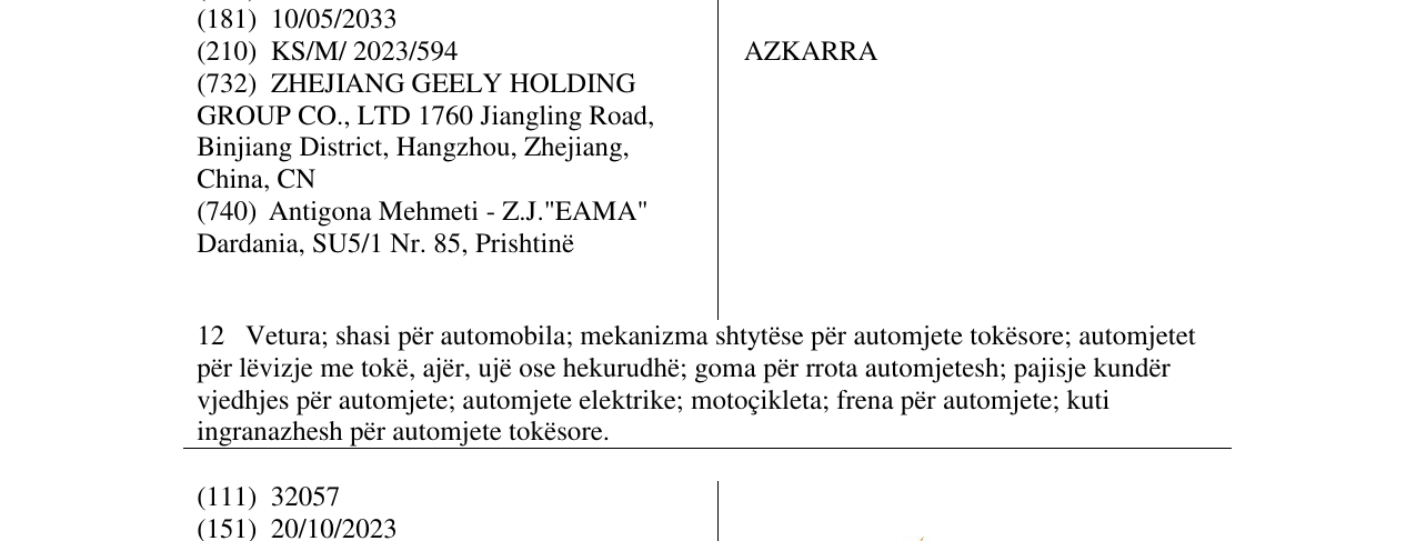 Zëri i markës AZKARRA në buletin