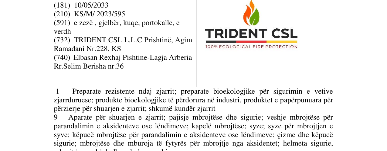 Zëri i markës TRIDENT CSL në buletin