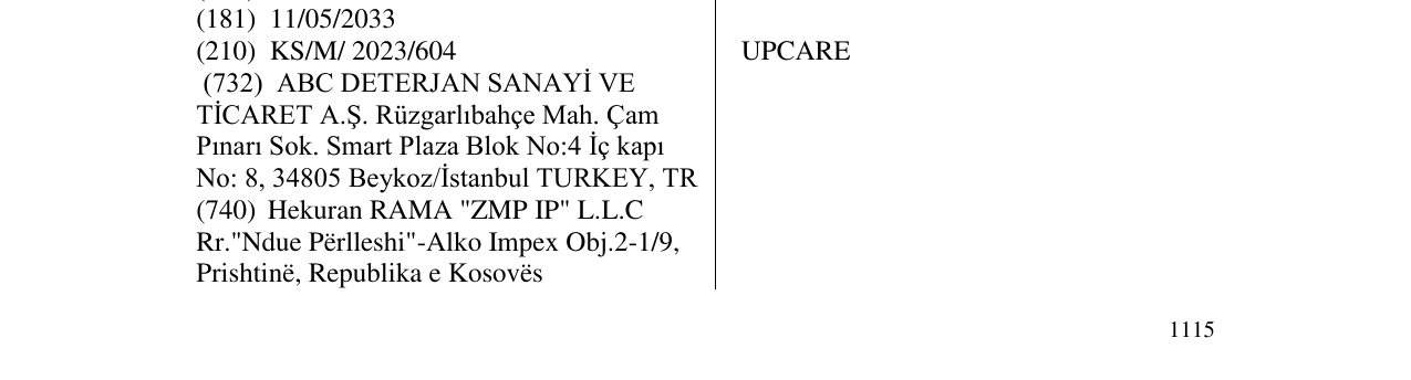 Zëri i markës UPCARE në buletin