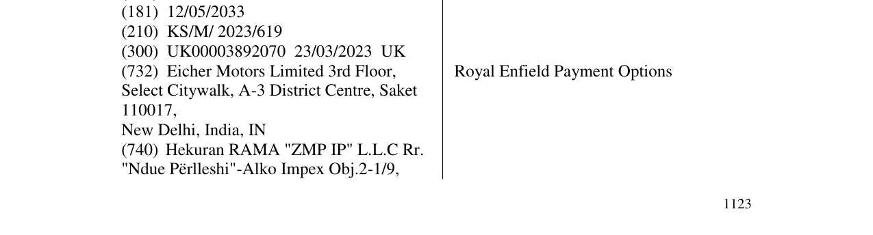 Zëri i markës Royal Enfield Payment Options në buletin