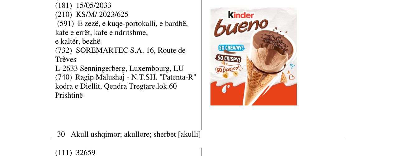 Zëri i markës kinder bueno në buletin
