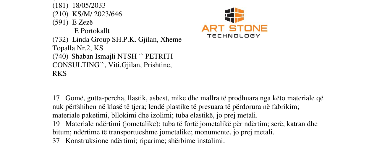 Zëri i markës ART STONE në buletin