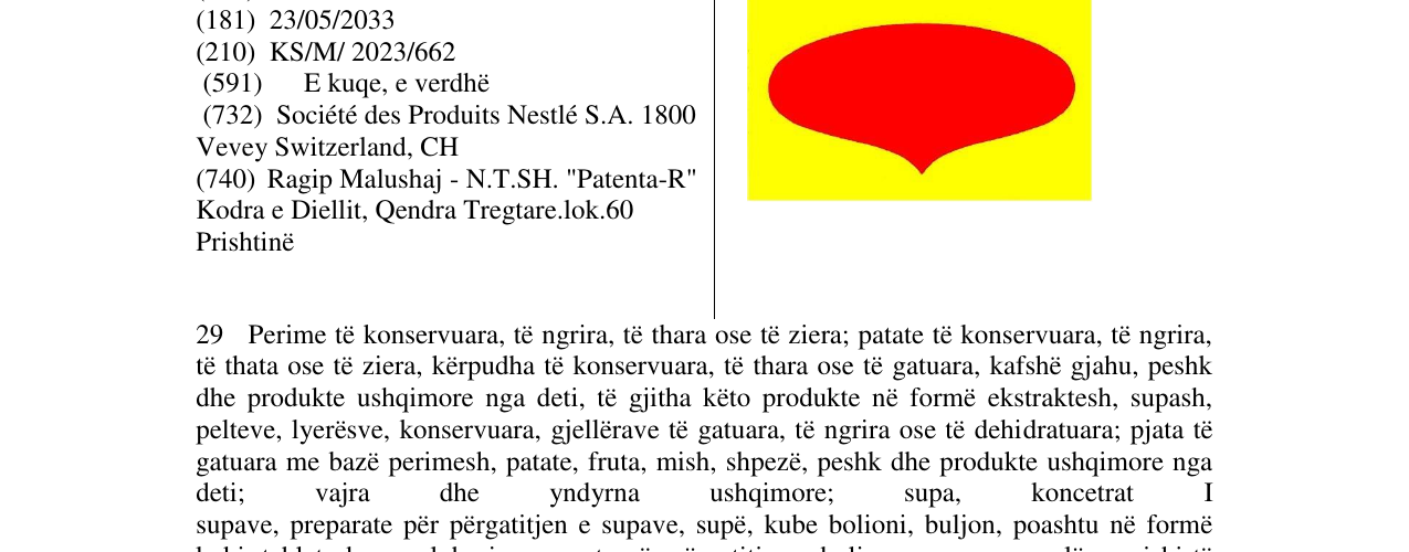 Zëri i markës NESTLE në buletin
