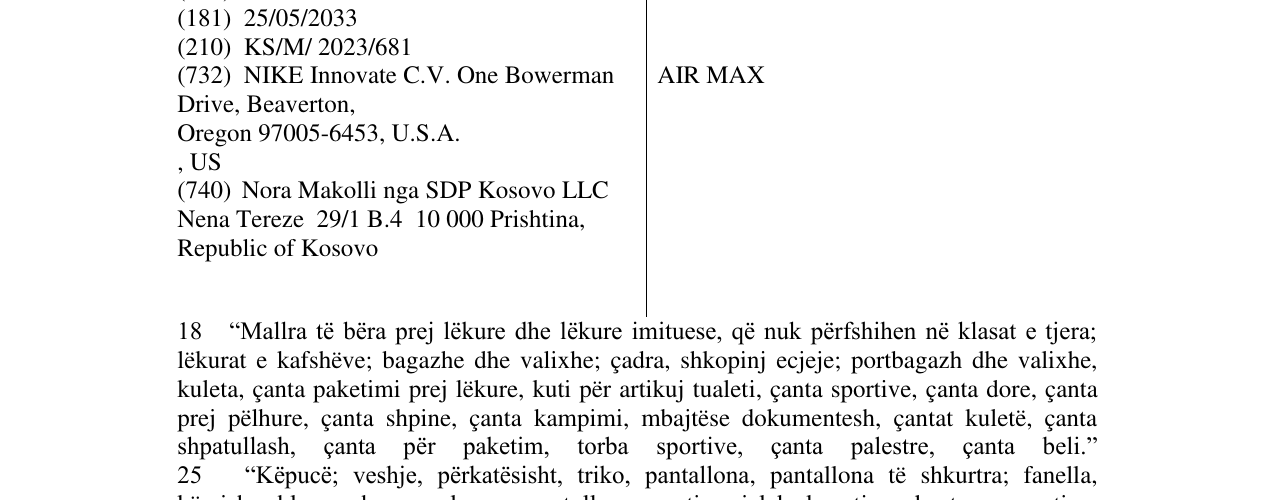 Zëri i markës AIR MAX në buletin