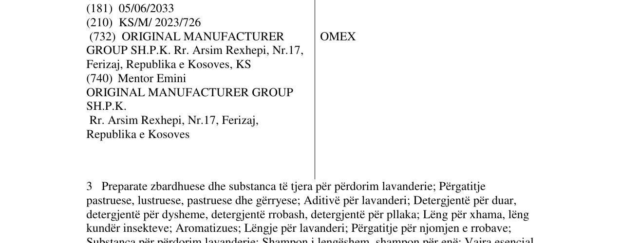 Zëri i markës OMEX në buletin
