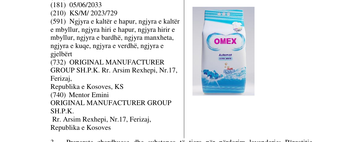 Zëri i markës OMEX në buletin