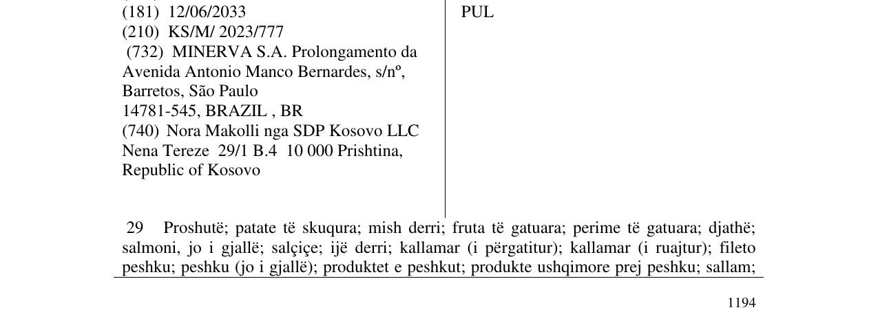 Zëri i markës PUL në buletin