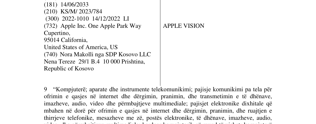 Zëri i markës APPLE VISION në buletin