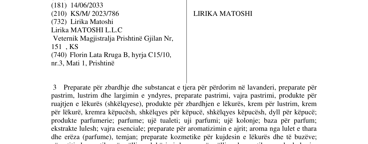 Zëri i markës LIRIKA MATOSHI në buletin