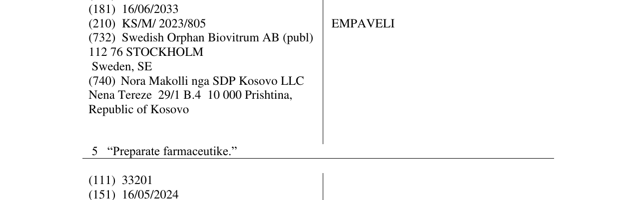 Zëri i markës EMPAVELI në buletin