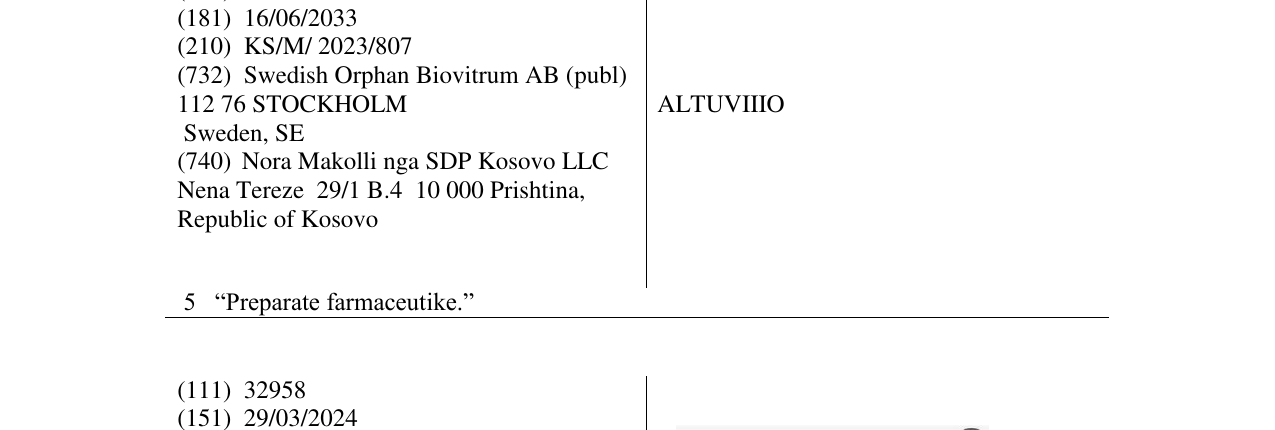 Zëri i markës ALTUVIIIO në buletin