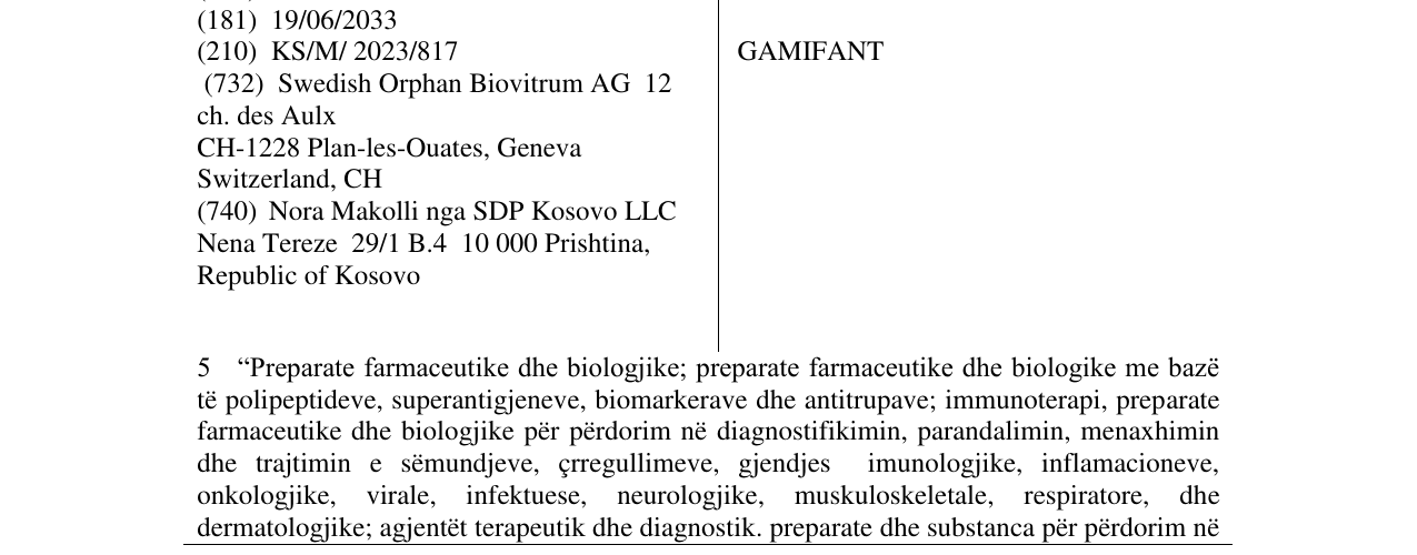 Zëri i markës GAMIFANT në buletin