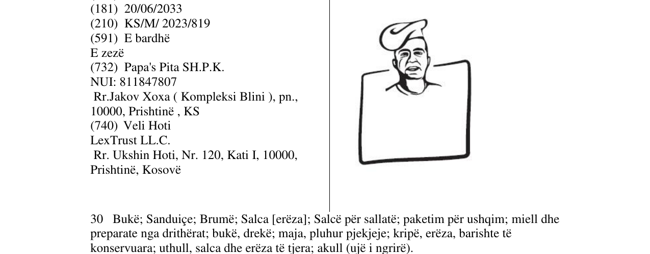 Zëri i markës papas pita në buletin