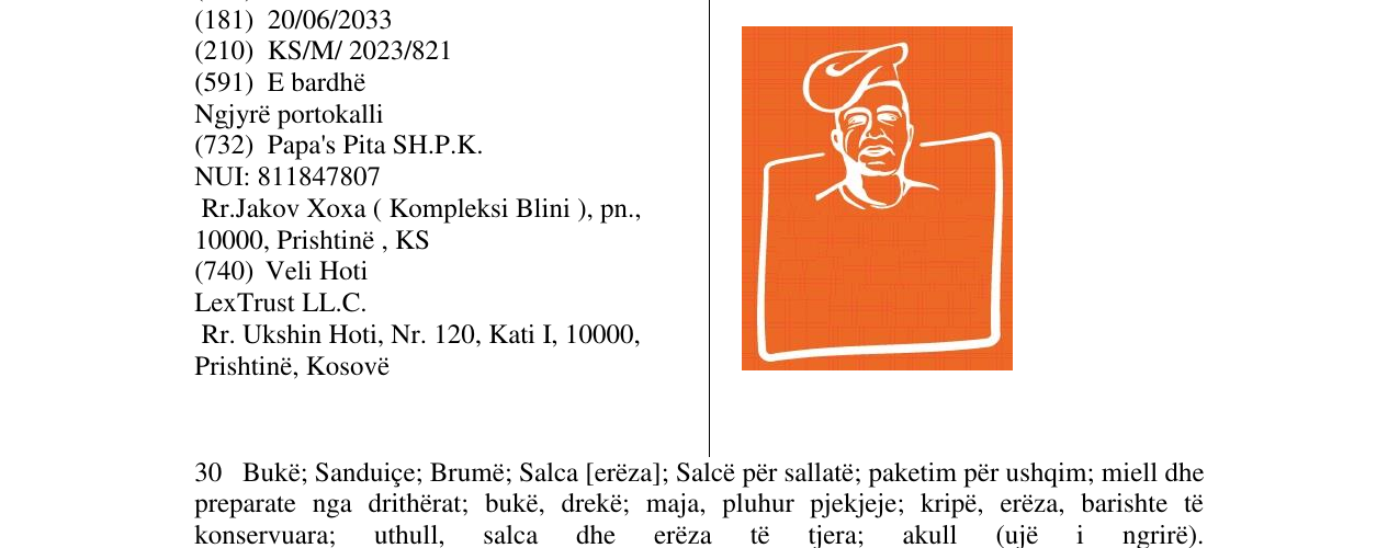 Zëri i markës papas pita në buletin