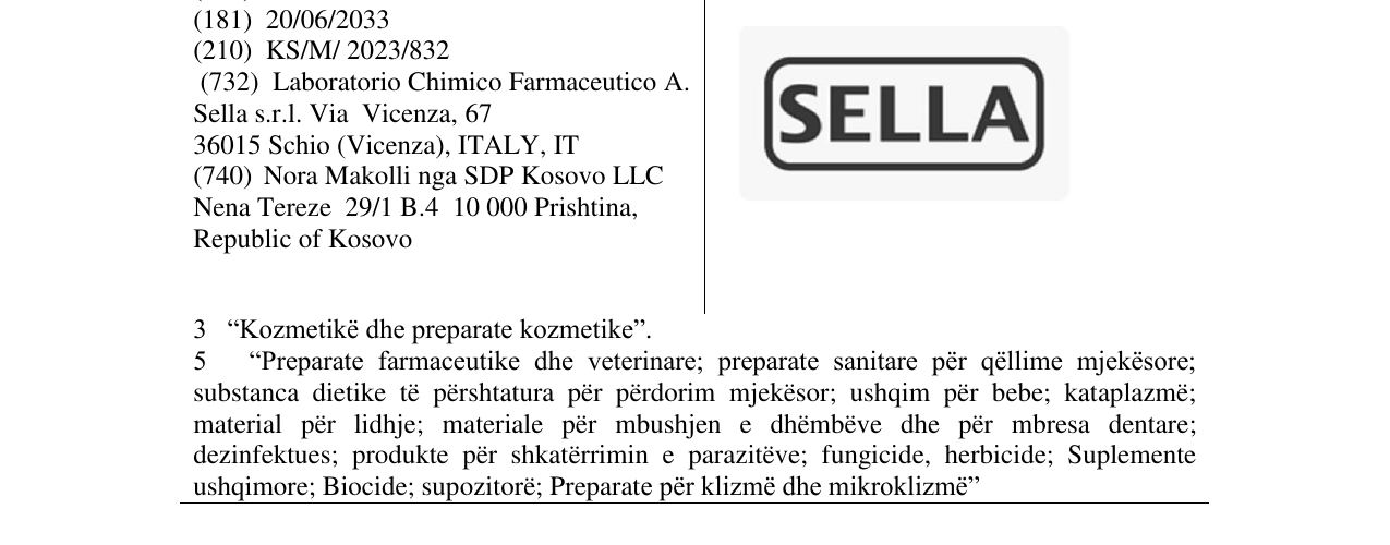 Zëri i markës SELLA në buletin