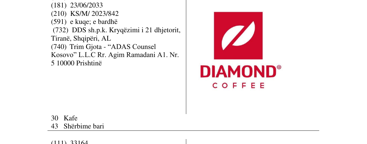 Zëri i markës DIAMOND në buletin