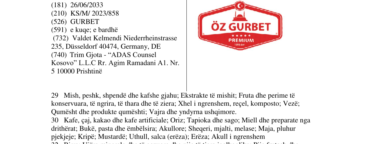 Zëri i markës OZ GURBET në buletin