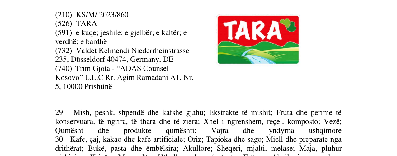 Zëri i markës TARA në buletin