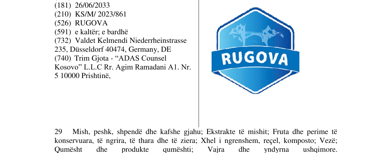 Zëri i markës RUGOVA në buletin