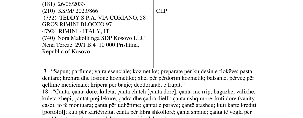 La voce del marchio CLP nel bollettino