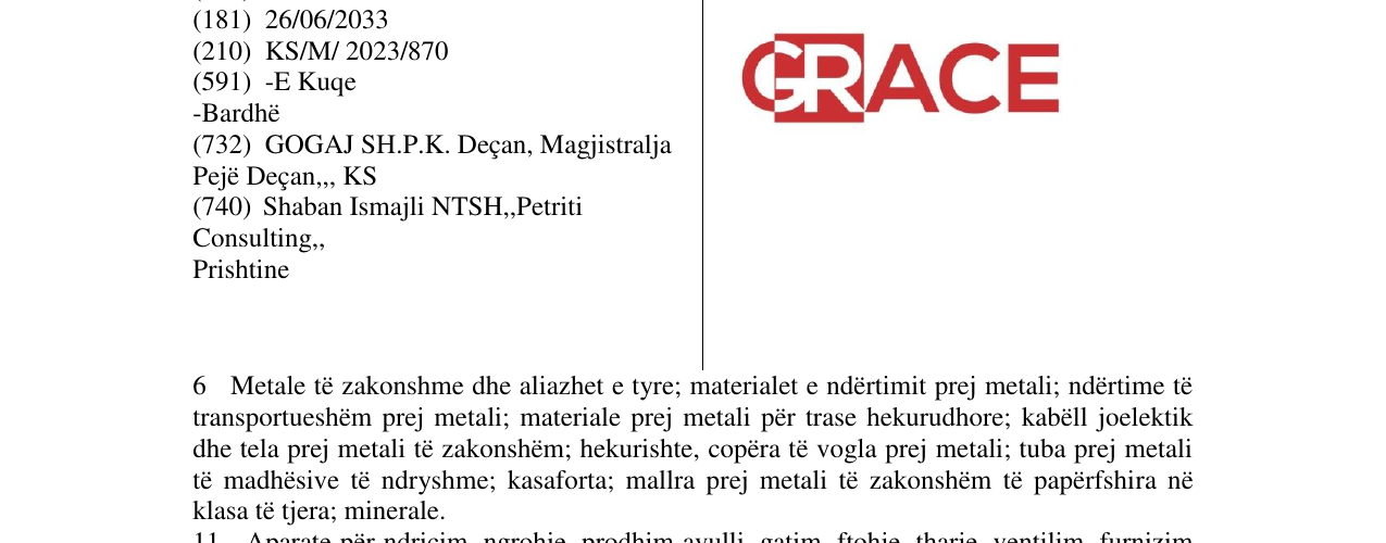Zëri i markës GRACE në buletin