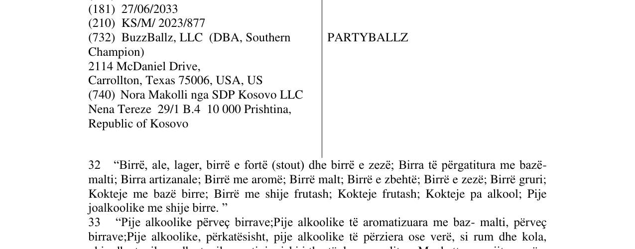 Zëri i markës PARTYBALLZ në buletin
