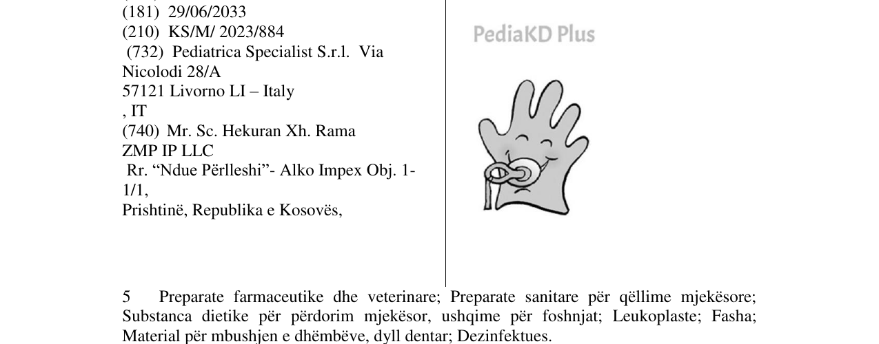 Zëri i markës Pedia KD Plus në buletin