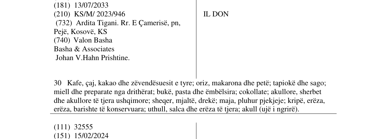 Zëri i markës IL DON në buletin