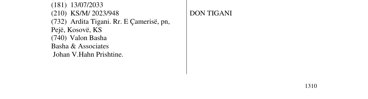 Zëri i markës DON TIGANI në buletin