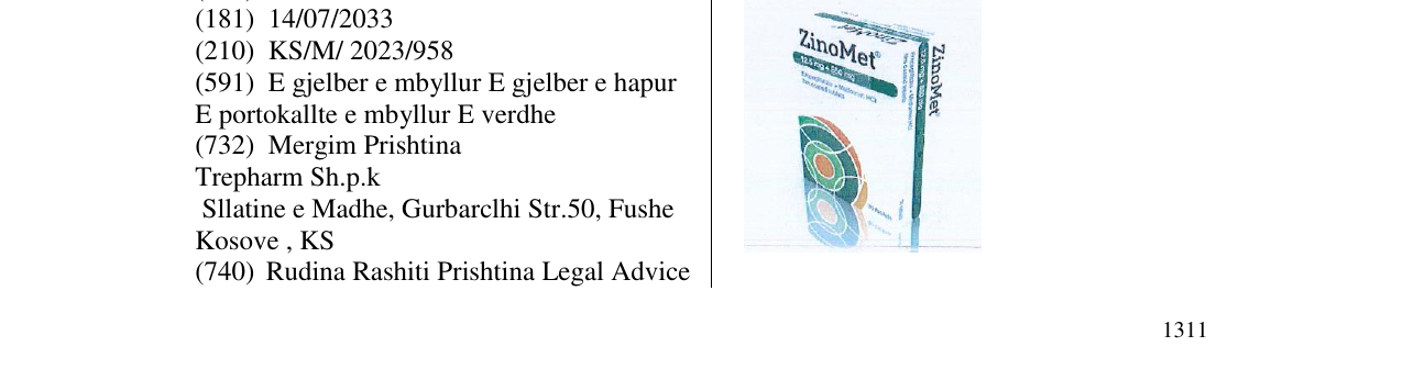 zino Met markasının bültendeki kaydı