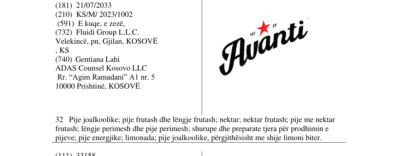 Zëri i markës AVANTI në buletin