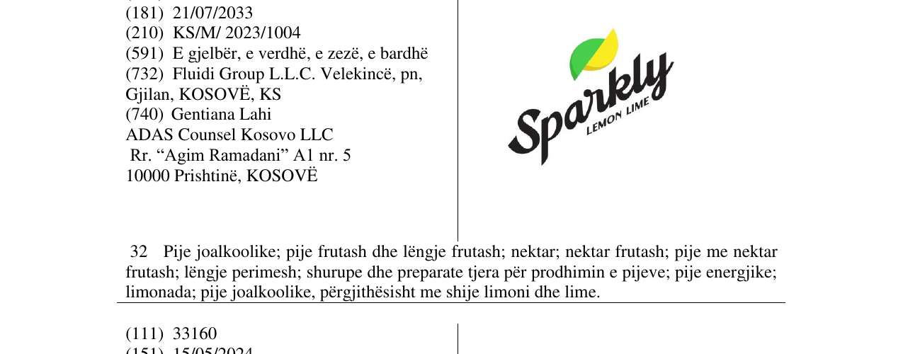 Zëri i markës SPARKLY në buletin