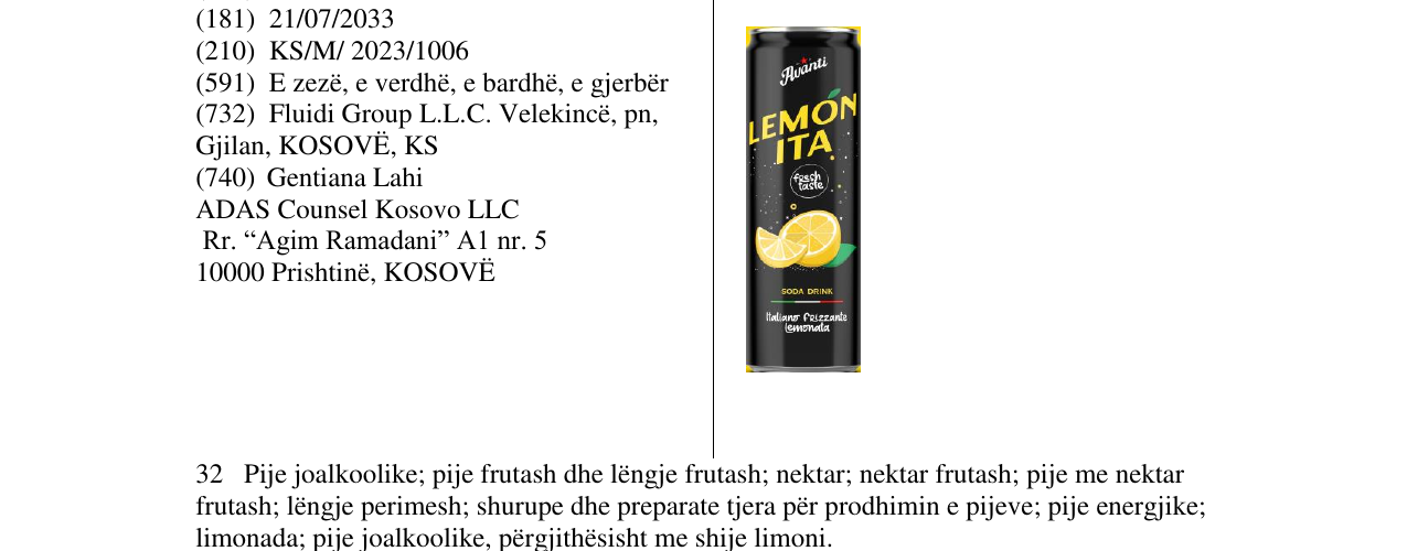 Zëri i markës LEMONITA në buletin