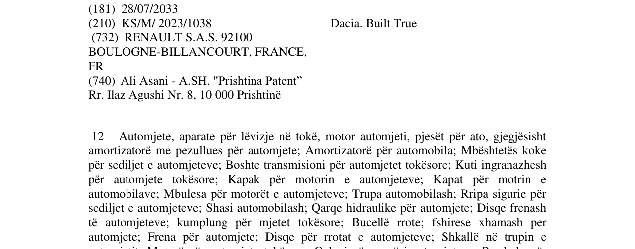 Zëri i markës Dacia. Built True në buletin