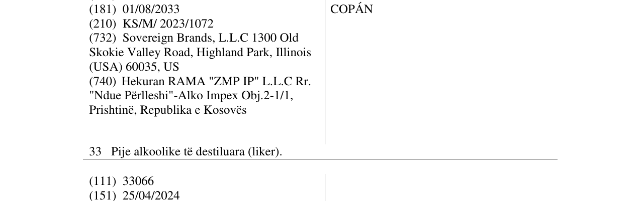 Zëri i markës COPÁN në buletin
