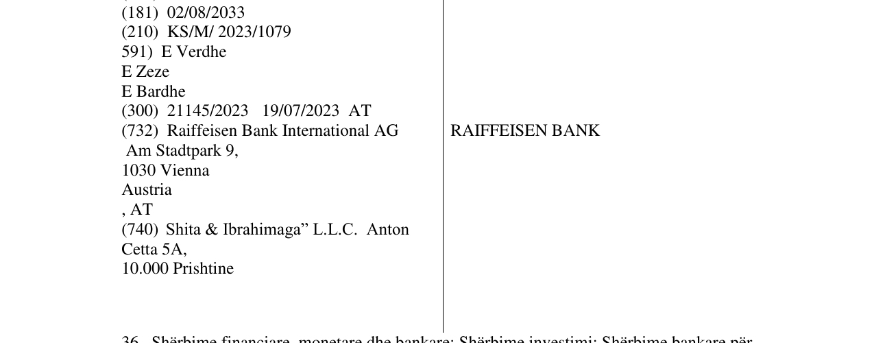 Zëri i markës RAIFFEISEN BANK në buletin