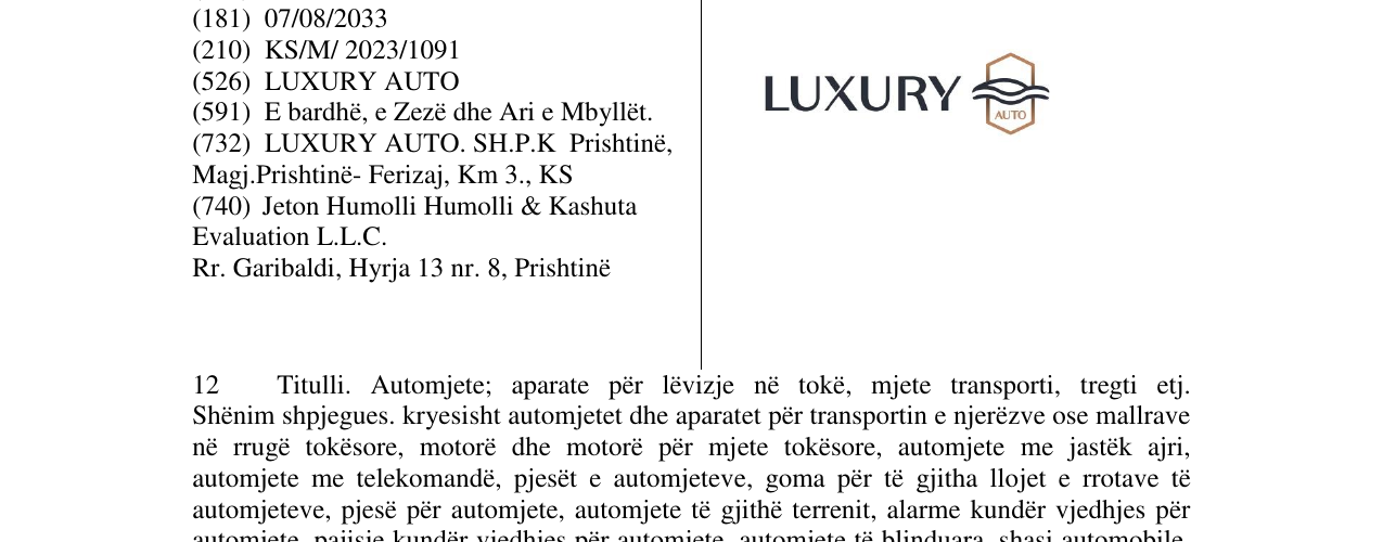 Zëri i markës LUXURY në buletin