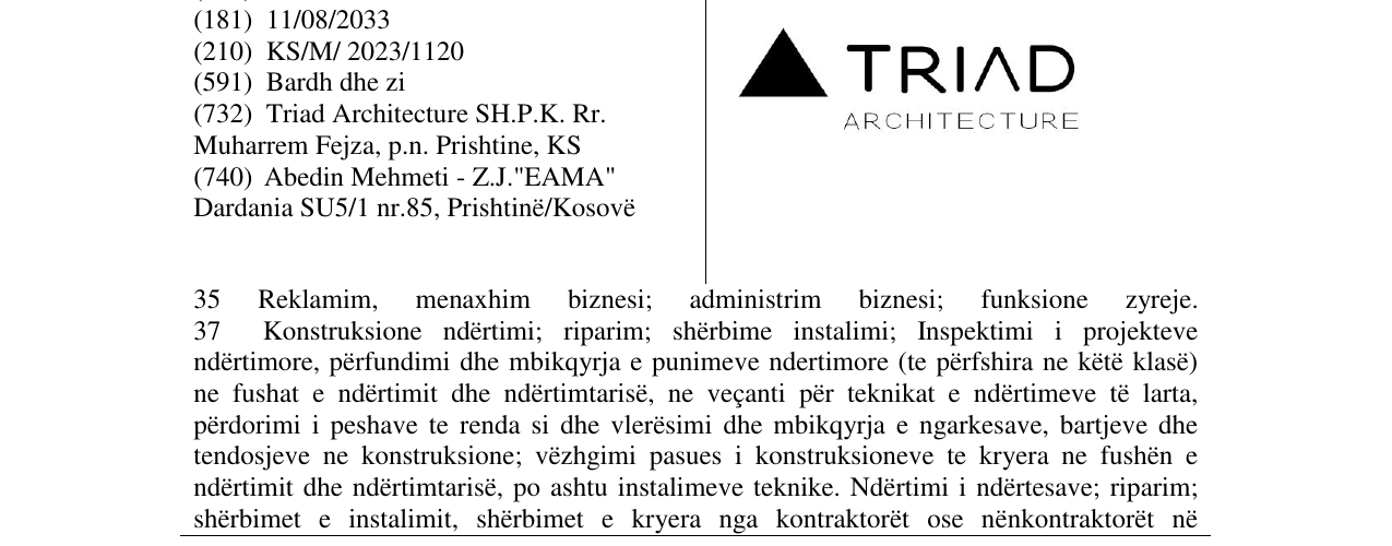 Zëri i markës TRIAD ARCHITECTURE në buletin