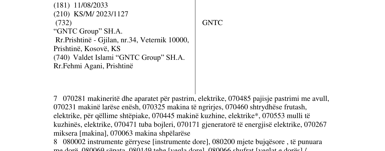 Zëri i markës GNTC në buletin