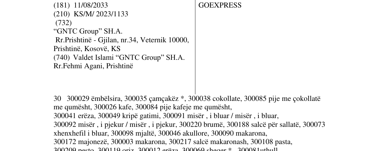 Zëri i markës GOEXPRESS në buletin