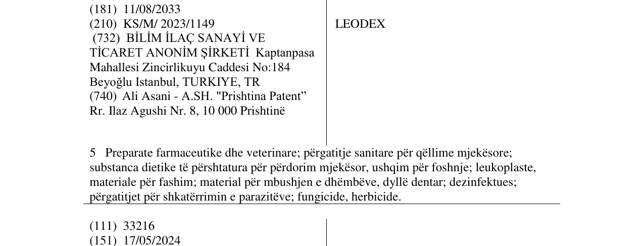 Zëri i markës LEODEX në buletin