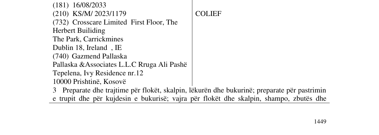 Zëri i markës COLIEF në buletin