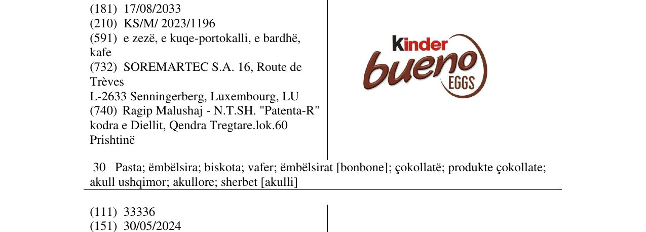 Zëri i markës kinder në buletin