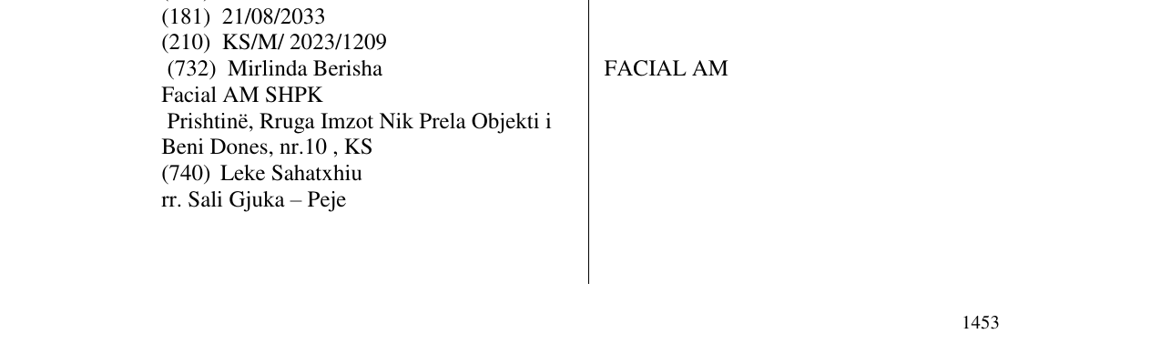 Zëri i markës FACIAL AM në buletin