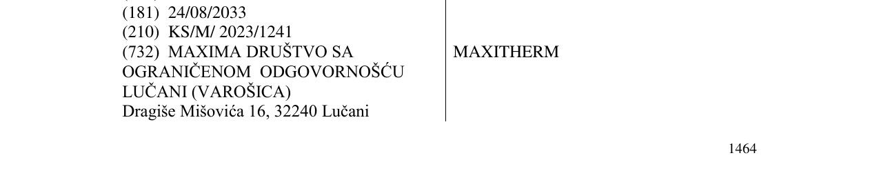 Zëri i markës MAXITHERM në buletin