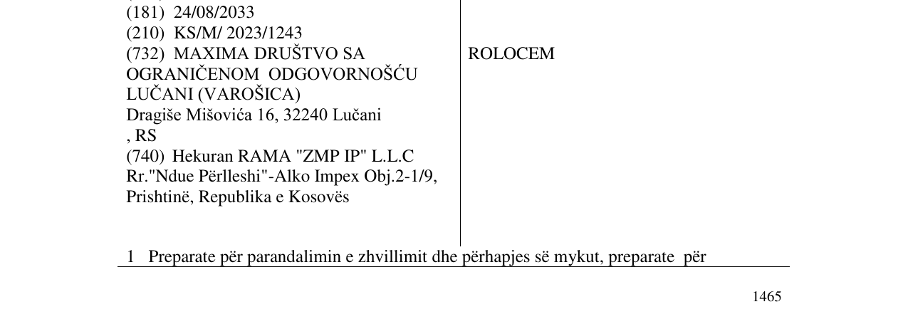 Zëri i markës ROLOCEM në buletin